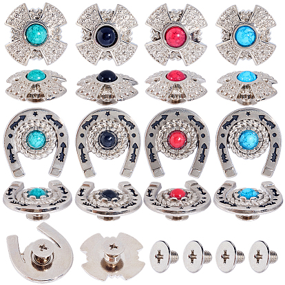 8шт. 8 варианты винтовых заклепок из цинкового сплава и смолы, DIY кожаный гвоздь, подковы