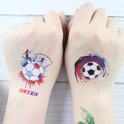 Football Theme Body Art Tattoos Stickers, Removable Temporary Tattoos Paper Stickers