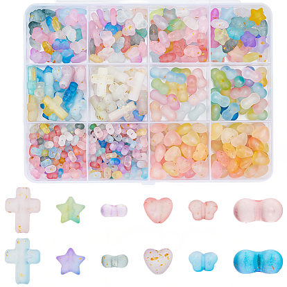 470 шт. 6 стили градиентных цветов прозрачные акриловые бусины, разнообразные