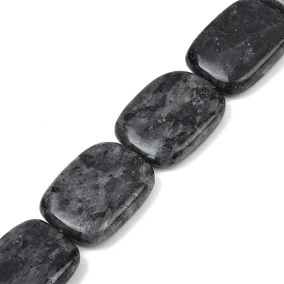 Натуральные нити бус из ларвикита, прямоугольные