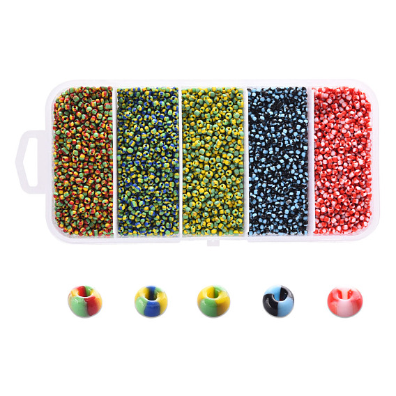 12/0 Opaque Colours Seep Glass Beads, Round Seed Beads