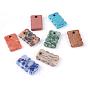 Natural & Synthetic Gemstone Pendants, Rectangle, Dyed
