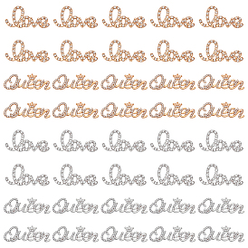 40Pcs 4 Styles Alloy Rhinestone Cabochons