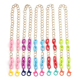 Personalized Aluminium & Acrylic Chain Necklaces, Eyeglass Chains, Handbag Chains, with Plastic Lobster Claw Clasps