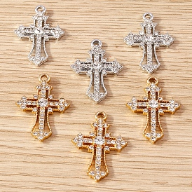 Alloy Rhinestone Pendants, Cross