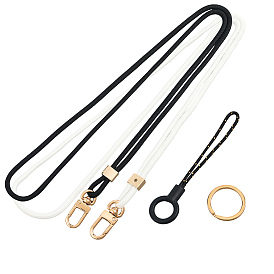 2 шт. полиэстеровые мобильные ремни, с застежкой из сплава и кольцами, золотой свет