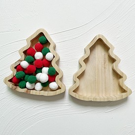 Nordic wooden Christmas tree storage photo props decoration creative tray home solid wood fruit plate decoration