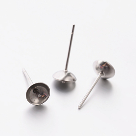 304 Выводы серьги из нержавеющей стали шпилька, 6 мм, штифты : 0.6 мм