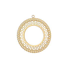 304 подвески из нержавеющей стали, плоские круглые прелести, ионное покрытие (ip)