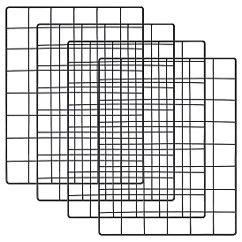 4 Сумки с напыляемой печатью на железной сетке, настенные подвесные подставки для демонстрации, с пластиковыми стяжками, прямоугольные