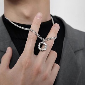 304 Подвески-колье из нержавеющей стали в виде геометрических шестиугольников для мужчин и женщин, без потускнения