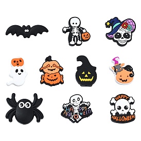 20Stück 10Stile Halloween-Themen Lebensmittelqualität Umweltfreundliche Silikon-Focus-Perlen, Gemischte Farbe
