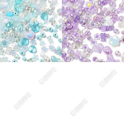 60g 2 Farben Acrylperlen, Mischformen