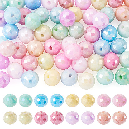 1 нити гальванизированных стеклянных бусин, предотвращающие потускнение, круглые, имитация драгоценных камней, граненый(96 граненый)