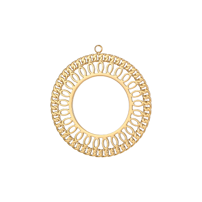 304 подвески из нержавеющей стали, плоские круглые прелести, ионное покрытие (ip)