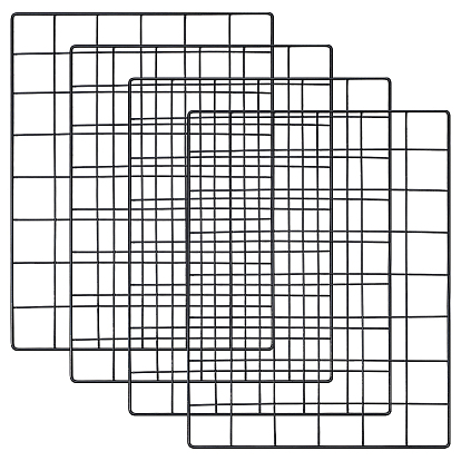 4 Сумки с напыляемой печатью на железной сетке, настенные подвесные подставки для демонстрации, с пластиковыми стяжками, прямоугольные