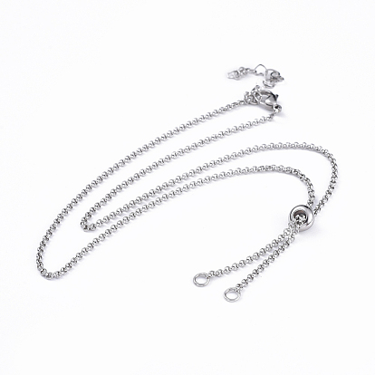 304 Stainless Steel Rolo Chain Lariat Necklace Making