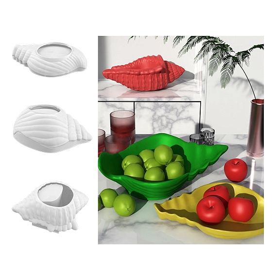 DIY Silicone Conch Jewelry Plate Molds, Resin Casting Molds, Clay Craft Mold Tools