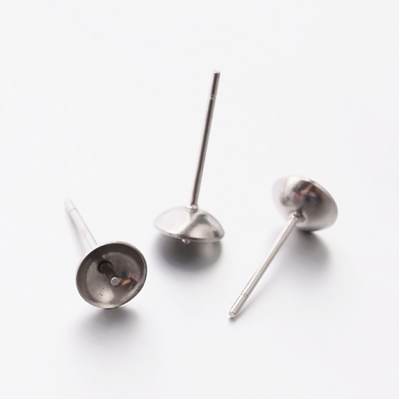 304 Выводы серьги из нержавеющей стали шпилька, 6 мм, штифты : 0.6 мм