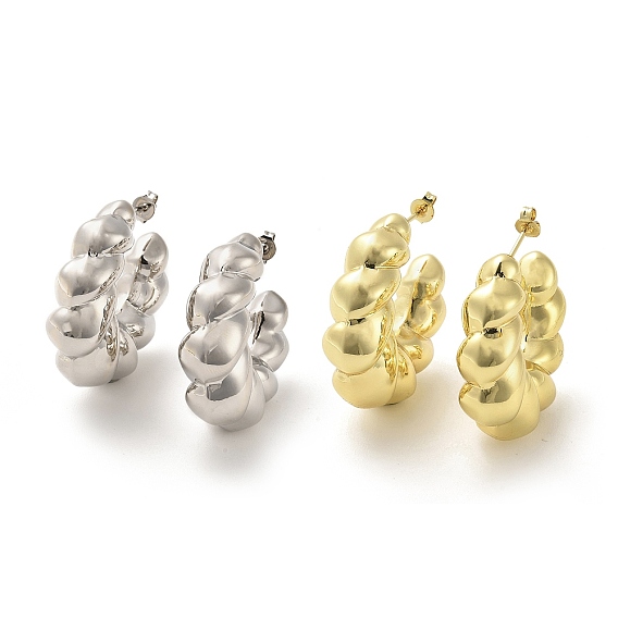 Серьги-гвоздики из латуни с реечным покрытием, серьги-кольца, без кадмия и без свинца