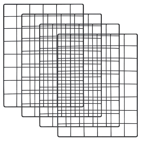 4 Сумки с напыляемой печатью на железной сетке, настенные подвесные подставки для демонстрации, с пластиковыми стяжками, прямоугольные
