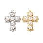 Латунные микро проложить кубического циркония подвески, с искусственным жемчугом, крест прелести, стойки покрытие, долговечный, без кадмия и без свинца