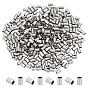 300pcs 201 perles à écraser en acier inoxydable, colonne