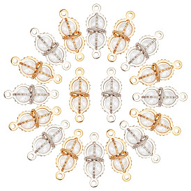 20шт 2 цвета латунные соединительные подвески, с абс пластмассовой имитационной жемчужиной, без никеля , арахис