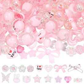 160шт 16 стили смешанные стили акриловые бусины, разнообразные