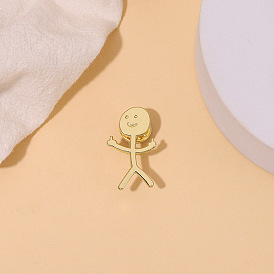 Middle Finger Cartoon Gold Metal Badge Pin for Unique Decoration
