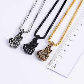 Крутой панк 304 ожерелья с подвеской в виде черепа на руку из нержавеющей стали в стиле американского хип-хопа и уличного стиля