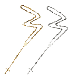 2 шт. 2 цвета 201 четки из нержавеющей стали, крест кулон ожерелья