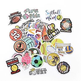 Cartoon Sports Ball Theme Paper Stickers Set, Adhesive Label Stickers, for Water Bottles, Laptop, Luggage, Cup, Computer, Mobile Phone, Skateboard, Guitar Stickers, Volleyball, Baseball, Basketball, Football