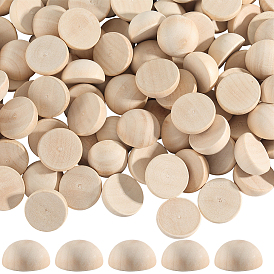 100 шт. Необработанные кабошоны из натурального дерева, неокрашенными, полукруглые / купольные