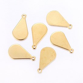 304 Stainless Steel Stamping Blank Tag Pendants, Teardrop