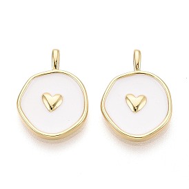 Латунь эмаль подвески, самородки с подвесками в виде сердечек, реальный 16 k позолоченный