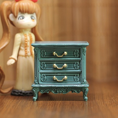 Mini Plastic Cabinet, Micro Landscape Furniture Dollhouse Accessories, Pretending Prop Decorations