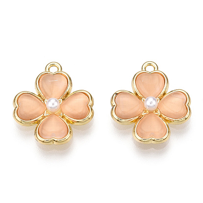 Стойки подвески обшивки сплава, с имитацией жемчуга из абс-пластика и кошачьим глазом, без кадмия и без свинца, клевер