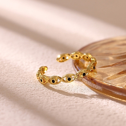 Латунные микропаве кубические цирконии манжеты открытые кольца для женщин, злые глаза