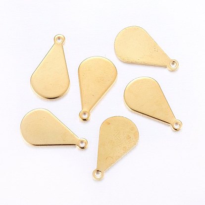 304 Stainless Steel Stamping Blank Tag Pendants, Teardrop