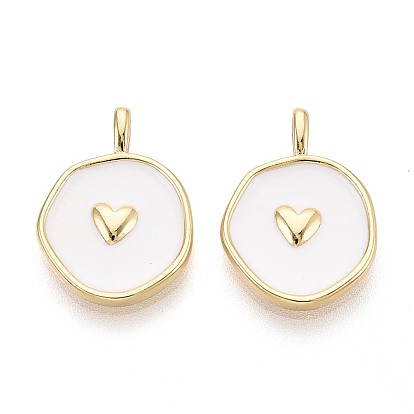 Латунь эмаль подвески, самородки с подвесками в виде сердечек, реальный 16 k позолоченный