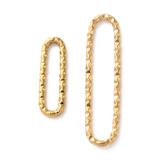 Ионное покрытие (ip) 304 соединительные кольца из нержавеющей стали, текстурированный овал