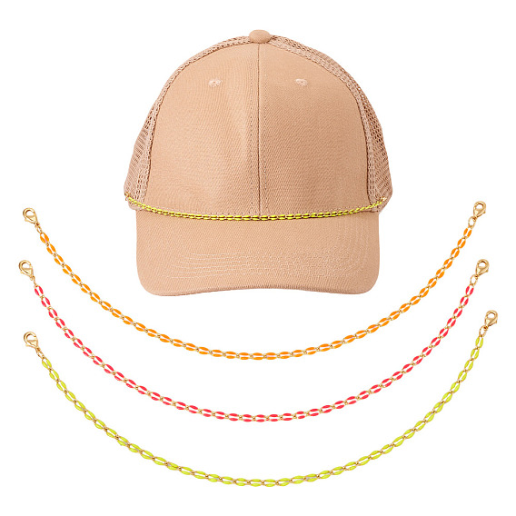 3шт 3 цвета латунь эмаль панцирная цепь браслет изготовление, с латунными карабин-лобстерами , золотые