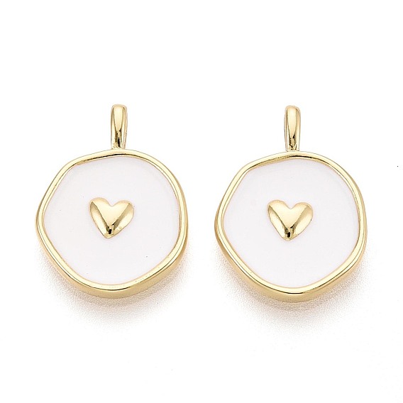 Латунь эмаль подвески, самородки с подвесками в виде сердечек, реальный 16 k позолоченный