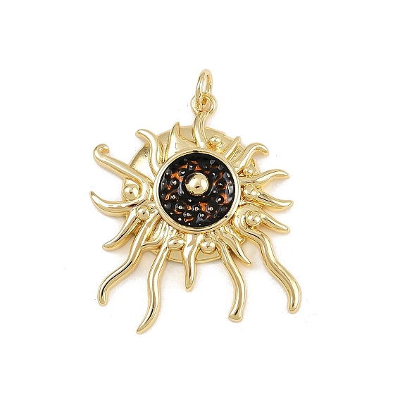 Латунь эмаль подвески, сумма очарования, с прыжковых колец, стойки покрытие, реальный 18 k позолоченный, без свинца и без кадмия, долговечный