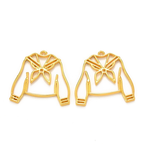 Zinc Alloy Open Back Bezel Pendants, For DIY UV Resin, Epoxy Resin, Pressed Flower Jewelry, Cadmium Free & Lead Free, Uniform Long Sleeve
