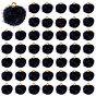 100Pcs Handmade Faux Mink Fur Covered Pendants, with Alloy Findings, Round, Golden