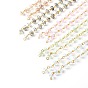 Handmade Beaded Chain, with Crackle Glass Beads & Brass Eye Pins