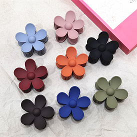 Flower Hair Clip for Girls - Solid Color Shark Clip for Bathing and Styling.