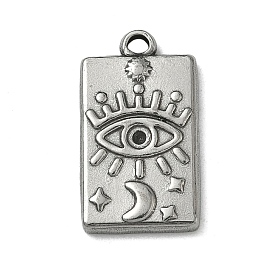 304 Настройки горный хрусталь из нержавеющей стали кулон, прямоугольные